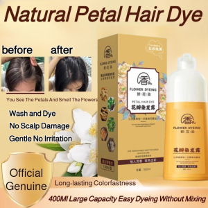 Lazy Bubble Hair Dye Natural Petal Hair Color Lotion Cover Gray Hair Hair Dye Shampoo Wash and Dye Gentle No Irritation Long-lasting Color 花瓣染发剂 懒人泡泡染发剂 染发洗发水