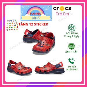 Dép Cross Người nhện đỏ Spiderman cho bé trai trẻ em Sục Croc HannaKids giày xục Cros Classic Clog Kid Đủ Size Tuổi - Thế Giới Cross