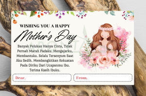 TERMURAH - Kartu Ucapan Hari Ibu / Selamat Hari Ibu/ Mother Day Card / Happy Mothers Day / Greeting Card / Gift Card / Kartu Hampers Hari Ibu