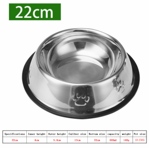 Pet Dog Cat Thick Stainless Steel Non-slip Feeding Bowl Pet Water bowl Pet Supplies