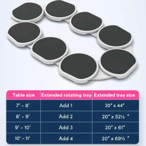 Expandable Long Dining Table Rotating Tray for All Year Round  Suitable for Men and Women  Restaurants  Hotels  Business Banquets  Flexible Height Adjustment  Smooth Material  Versatile Use