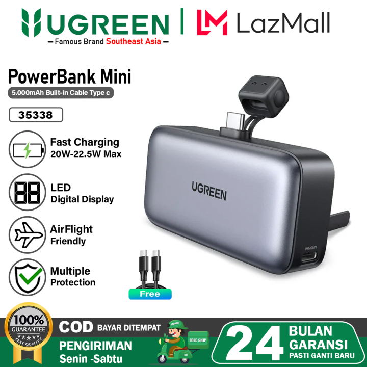 UGREEN Power Bank Mini PD Fast Charging 20W with Phone