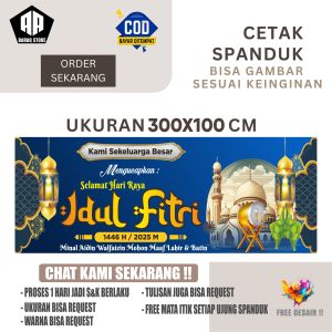 Cetak Spanduk Cetak Banner SELAMAT HARI RAYA IDUL FITRI Ukuran 300X100 Bisa Request
