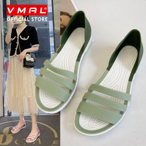 VMAL Summer Women Jelly Shoes Flat Sandals for Women Garden Shoes Beach Sandals Mules Clogs Candy Color Sandals Waterproof Beach Sandals Size 36-41