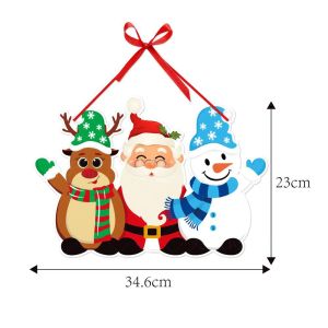Merry Christmas Door Hanger Santa Claus Snoweman Paper Banner Party Pendants Xmas Hanging Decoration for Home Navidad