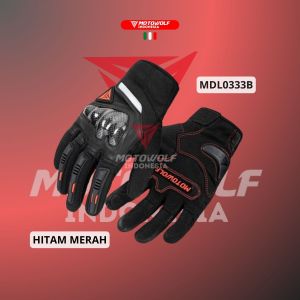 Motowolf Sarung Tangan Motor Protector Carbon Kulit Breathable 0333B
