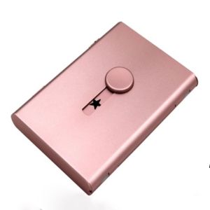 HOT Creative Metal Credit Card Holder Star Aluminum Light ID Card Case Thumb Slide Out Business Name Card Holder Card Case Pocket