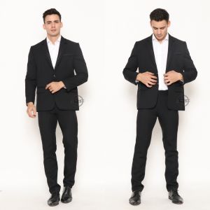 Jas Blazer Pria Formal Slimfit Kancing Dua Jas Untuk Kerja Kantor Nikah Pengantin Pria Kualitas Tailor Bahan Premium High Quality