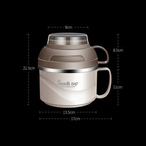 JustLiving 1PC 304 Stainless Steel Instant Noodle Bowl with Lid Lunch Box Double Layer Insulation Food Storage Bowl Dormitory Large Capacity Lunch Box Portable Lunch Fast Food Cup Bento Box