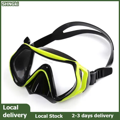 SHNGki Local Delivery Bơi Kính Tempered Glass người lớn nước thiết bị thể thao lặn Scuba lặn mặt nạ trong suốt Kính khung lớn