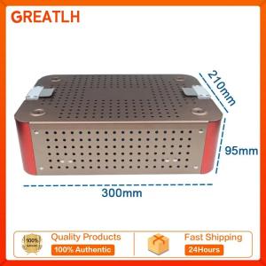 GREATLH Double Layers Case Disinfection Box Sterilization Tray Case Sterilising Box Aluminium Alloy Surgical Instrument