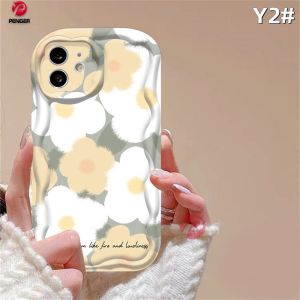 (Lokal Ready) PENGER Casing hp Vivo Y36 Y27 Y16 Y12s Y20 Y02A Y02T Y35 Y11 Y17 Y21 Y15 Y12 Y30i Y22 Y15s Y20s Y22s Y21A Y12i Y21s Y15A Y33s Y51 Y91C Y91 Casing Tepi Lengkung Bergelombang 3D Bunga Tulip Kelinci Lucu Soft Case Cover