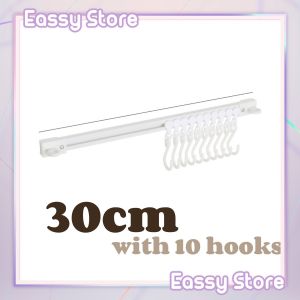Multifunction Sliding Track Wall Hook Adjustable Long Row 10 S Hook Non-Punching Cabinet Home Storage Hanging Sling Hook
