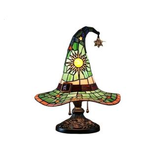 USB Powered Witch Hat LED Desk Light Creative Colorful Wizard Hat Resins Table Lamp Halloween Party Decoration Gift