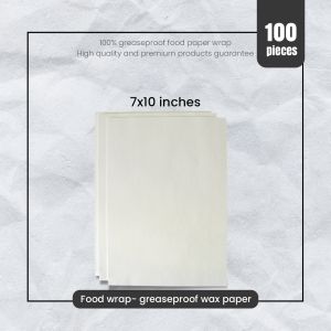 FOR BURGERS NACHOS WINGS FRIES PIZZA SANDWICH 100PCS GREASEPROOF PAPER FOOD WRAPPER / LINER PAPER