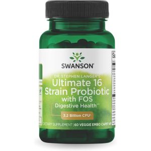 Men Vi Sinh Swanson Dr. Stephen Langers Ultimate 16 Strain Probiotic (FOS) Bổ Sung 32 Tỷ Lợi Khuẩn - Tăng cường hệ miễn dịch nghiên cứu cho thấy khoảng 70% hệ thống miễn dịch của cơ thể nằm trong đường ruột vì vậy việc bổ sung probiotic sẽ giúp tăng c