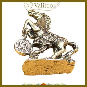 [Valitoo] Đồng thau ngựa bước trên đồng xu may mắn Tượng phong thủy bàn thu nhỏ đồng nguyên chất thủ công bộ sưu tập Trung Quốc nhà văn phòng bức tượng nhỏ