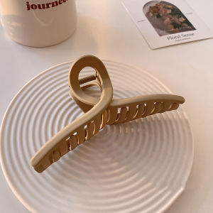 Coffee Color Large Hair Clip for Women Korean Style Elegant Frosted Hair Claw Fashion Girl Shark Clip