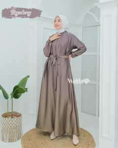 Evelyn Wafda Dress Armani silk gradasi two tone kilap mewah gamis pesta wanita ootd keluaran terbaru