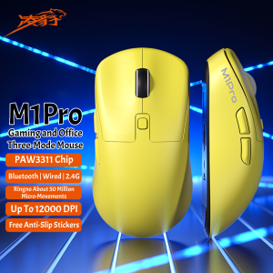 Lingbao M1 Pro Three Mode Wireless Gaming Mouse PAW3311 12000DPI 800mA Battery