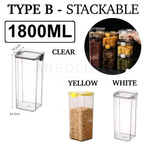 HOMESS Food Storage Container Plastic Kitchen Fridge Noodle Box Multigrain Storage Tank Transparent Sealed Cans