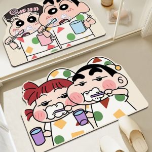 CEMOMEF Anti-slip Bath Floormat Anti-skid Crayon Shin-chan Door Mat Rug Quick-Drying Carpet Home Decor