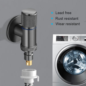 Washing Machine Faucet Copper Faucets Stainless Steel Adapter Connector Angle Valve Wall Mounted Bibcock Tap Soild Brass