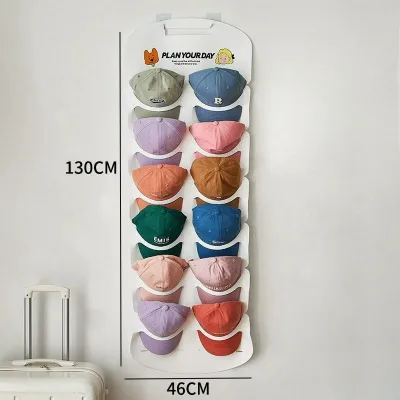 12 Slot Display Topi Koleksi Tempat Gantungan Topi Rak Topi Dinding Tempel Cap Organizer