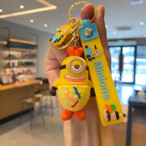Christmas gifts Minions Keychain Wholesale Cartoon Anime Backpack Pendant Women Bag Schoolbag Decoration Car Key Chain Creative Birthday Gift