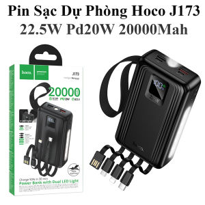 Pin Dự Phòng Hoco J173 20000Mah 22.5W Pd 20W Có Màn Hình Led Và 2 Đèn Led
