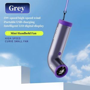 Taoxilife High Speed Handheld Fan 3000mAh USB Rechargeable Portable Fan 199 Levels LED Digital Mini Fan Turbofan