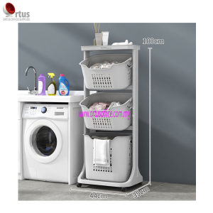 Large Capacity 3/4 Tier Bathroom Storage Basket / Laundry Basket Trolley / Bathroom Trolley / Bathroom Rack