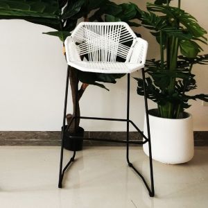 Bar stool chair with cushion bar stool high chair bar chair bar dining chair bar stool balcony outdoor essential leisure rattan bar stool 吧台椅