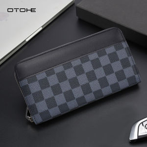 OTOHE Mens Long Wallet Soft PU Wallet Multi-Functional Wallet Retro Pattern Large Capacity Purse Multi-Card Position ID Credit Cards Holders Coin Bag Phone Bag Business Wallets Long Zipper Wallet