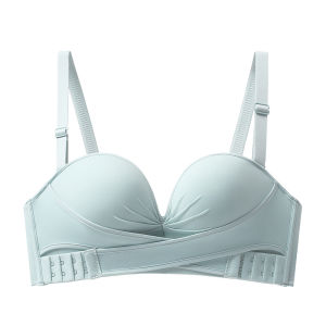 INTIMA Non-slip Strapless Front Buckle Bra for Women Small Breasts Palm Shape Push Up and Look Bigger Wireless Invisible Underwear Detachable Shoulder Straps Seamless Lingerie