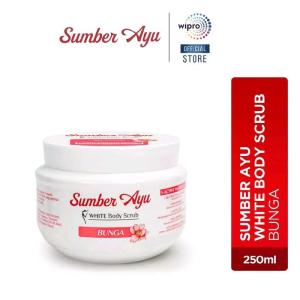 Sumber Ayu White Body Scrub 250 ml - Body Scrub Mencerahkan Sumber Ayu Lulur Mandi - Bunga