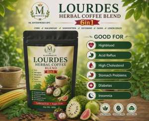Lourdes Herbal Coffee Blend 6 in 1 Good for High Blood Pressure Acid Reflux High Cholesterol Stomach Problems Diabetes Insomnia Caffeine Free Sugar Free