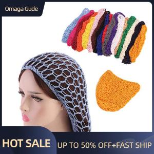 Omaga Womens Mesh Hair Net Crochet Cap Solid Color Snood Sleeping Night Cover Turban