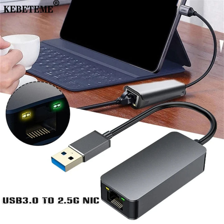 Kebeteme 2500mbps usb c 2 5g external ethernet gigabit adapter type c