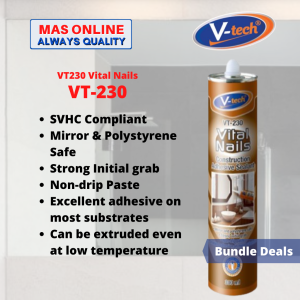 Vtech VT-230 Maxbond Vital Nails High Performance Construction Adhesive Silicone Sealant 300ml xbond Maxbond vt230