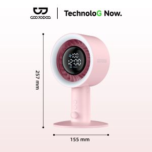 Quạt Điện Bàn GOOJODOQ Xoay 90° Động Cơ 2300 RPM Gió Mạnh 6m/s 100 Cấp Tốc ĐộPin 3600mAhSiêu Êm
