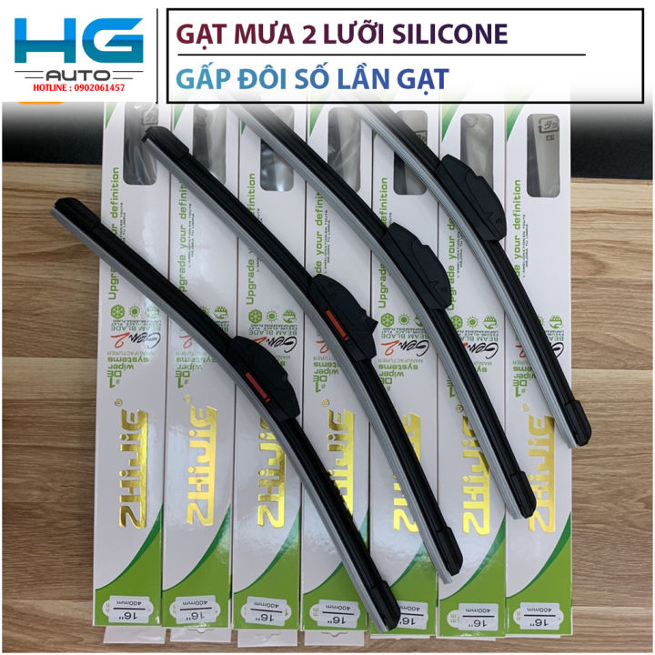 gạt mưa 2 lưỡi,  gạt mưa silicon lưỡi kép cao cấp,,cực sạch bảo hành 3 tháng,  hgauto