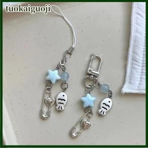 tuokaiguoji Summer Small Fish Star Charm Keychain Phone Lanyard Keyring Bag Pendant Accessory Aesthetic Y2k Jewelry