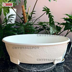 Pot Bunga Tanaman Bonsai Oval 50 Cm Putih Bahan Tebal - BONSAI OVAL 10 PUTIH