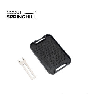 Gooutspringhill Mini Portable Cast Iron Grill Pan Non-Stick Griddle Pan with Handle & Storage Bag