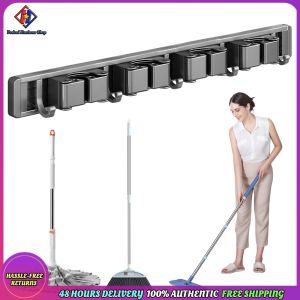 Vodool Broom Holder Wall Mount Garage Storage Rack Wall Mounted Broom and Mop Holder for House Bathroom Laundry Garden Tool Room Garage