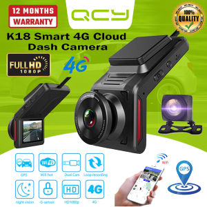 ORIGINAL QCY K18 4G Network Dash Cam 1080P GPS WiFi Car DVR 1080P Camera Remote Phone APP Monitor Video Registrator Driving Recorder Dual Lens