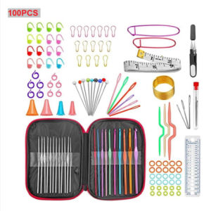 100pcs Jarum Rajut Set Alat Rajut Set Hakpen Set Perlengkapan Rajut Set