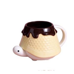 ZYJC Ceramic Turtle Honey Water Cup Cute with Handle Coffee Cup Mug Heat-resistant Tea Drinking Cup Milk
