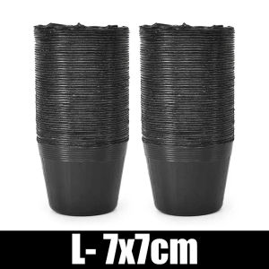 300PCS Plastic Black Seedling Nursery Pots Grow Bags Flower Plant Breathable Container Garden Vegetable Planting Pots